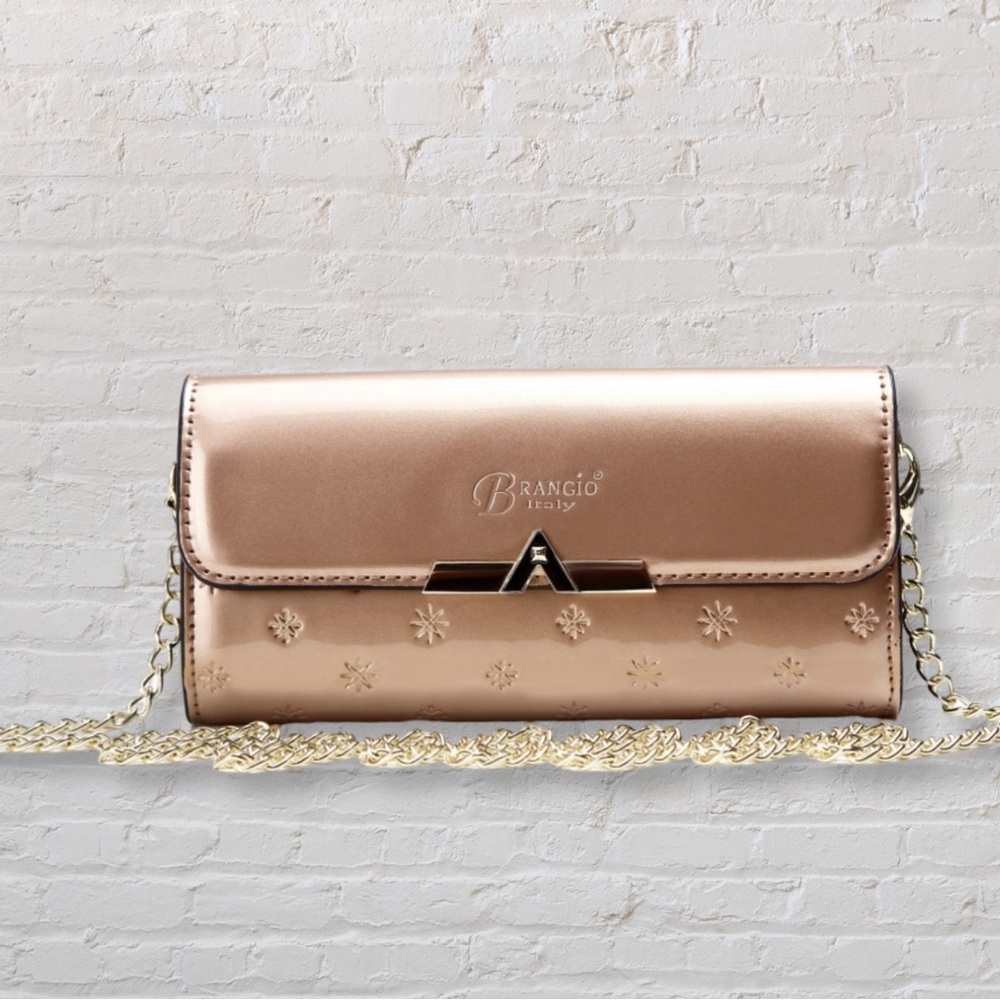 Brangio Italy Meteor Sky Tan Mini Clutch Crossbody Bag